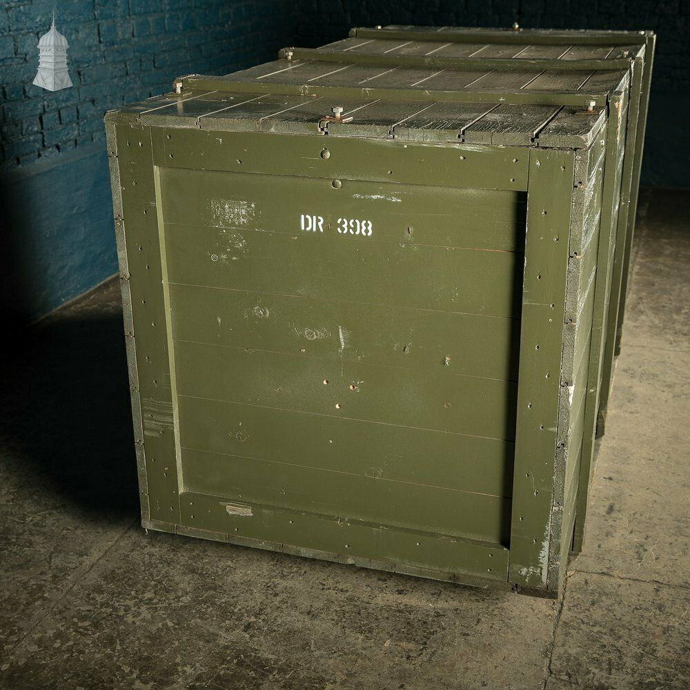 Large Green Painted Aircraft Parts Shipping Crate Reclaimed From A Norfolk Raf Base photo Furniture