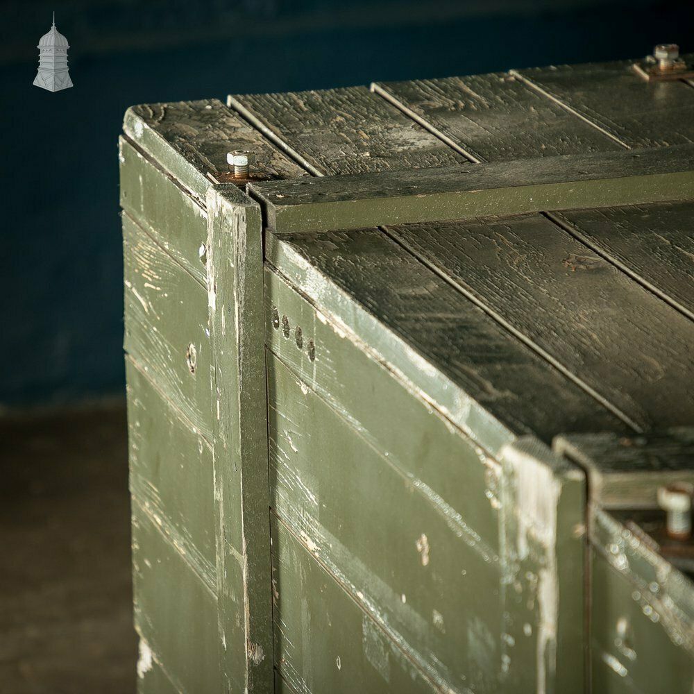 Large Green Painted Aircraft Parts Shipping Crate Reclaimed From A Norfolk Raf Base photo vintage