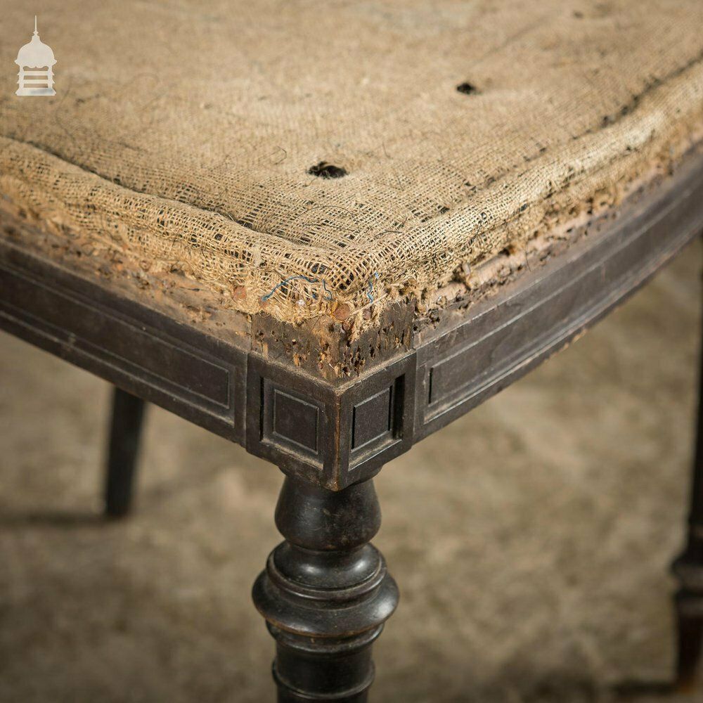 Elegant 18th C Ebonised Dining Chair With Ornate Turnings For Re Upholstery photo vinterior