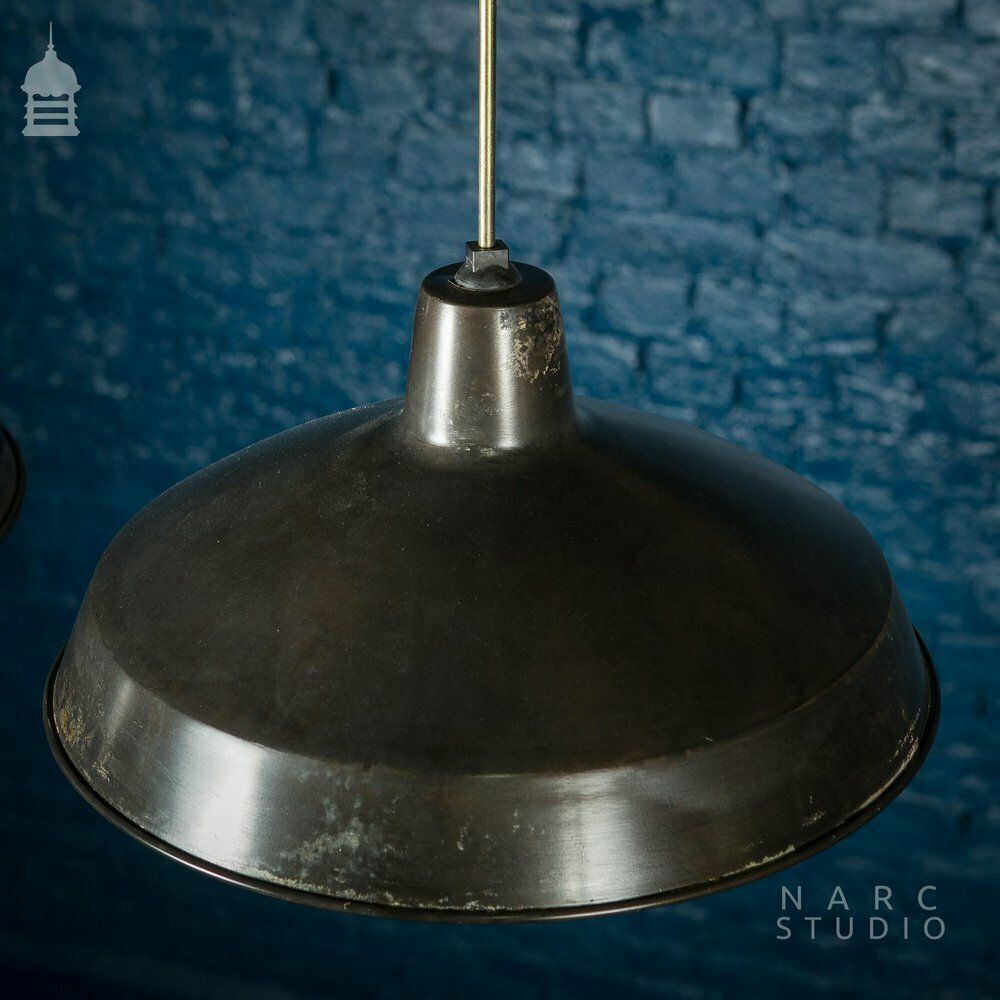 photo for sale Batch Of 5 Narc Studio Stripped Industrial Metal Light Shades
