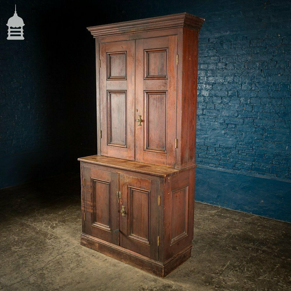 19th C Pitch Pine Pharmacy Sideboard Dresser With Scumble Finish photo for sale