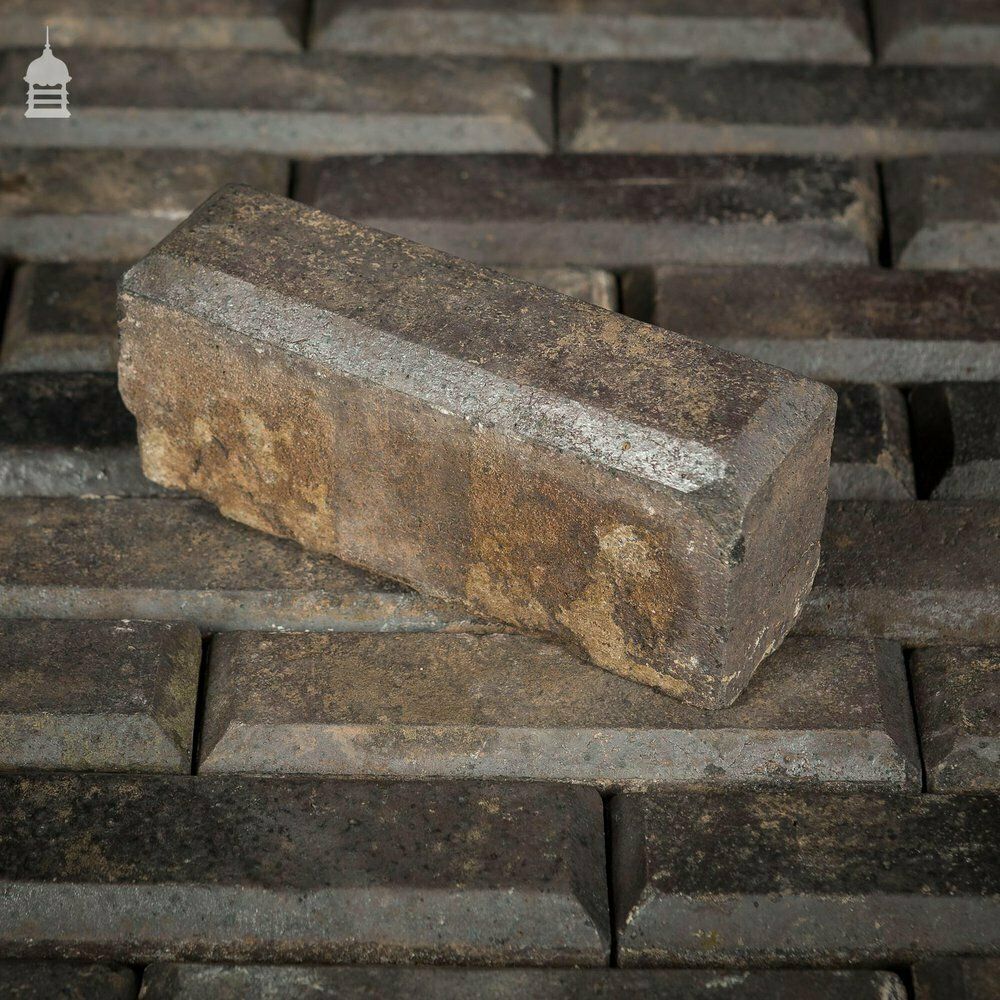 photo for sale Batch Of 580 Narrow Victorian Staffordshire Blue Clinker Pavers   4 ½ Square Metres