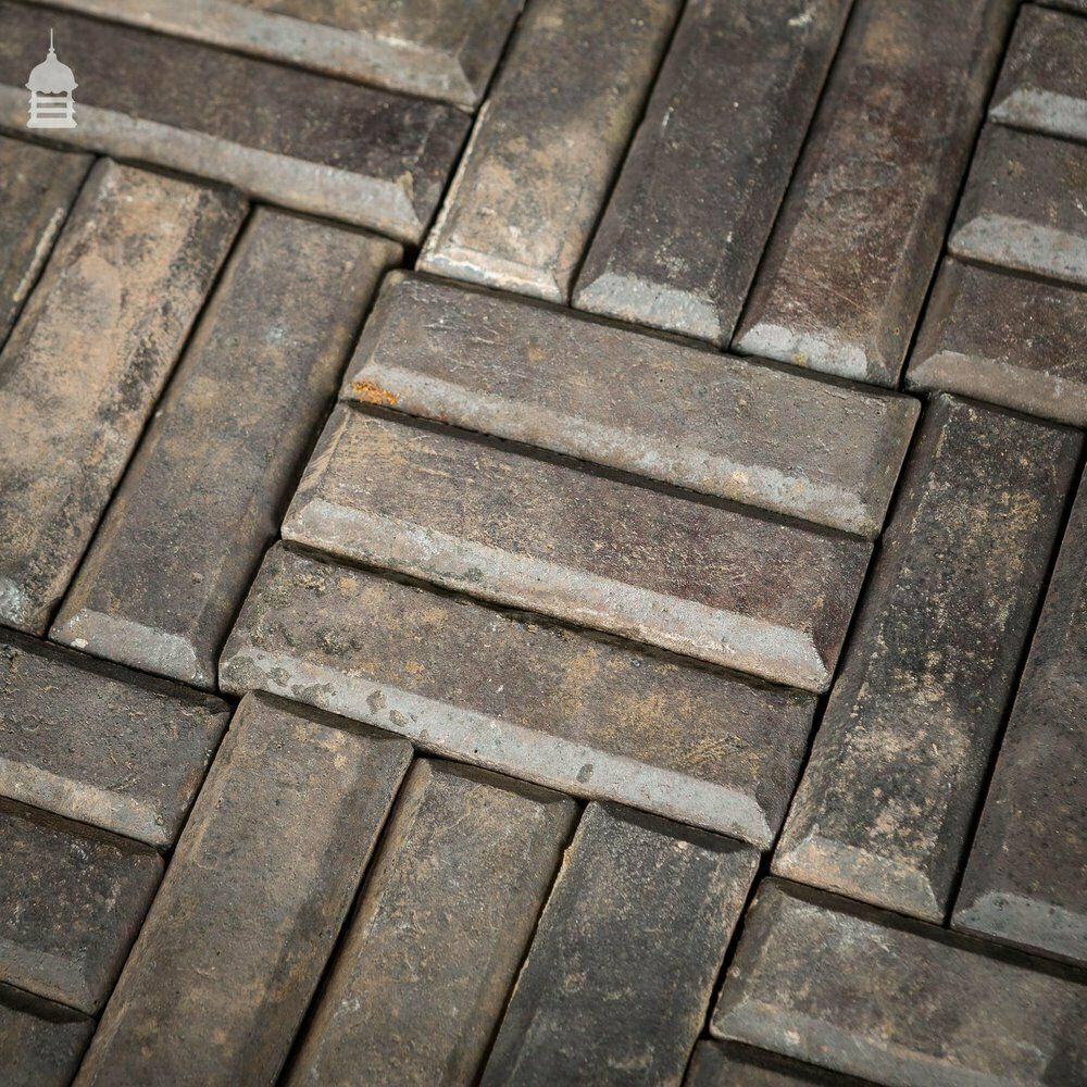 photo buy Batch Of 580 Narrow Victorian Staffordshire Blue Clinker Pavers   4 ½ Square Metres