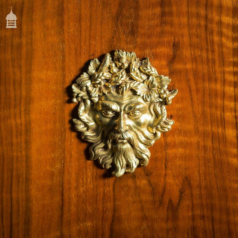 19th C French Empire Walnut Credenza With Intricate Marquetry And Brass Reliefs photo Furniture