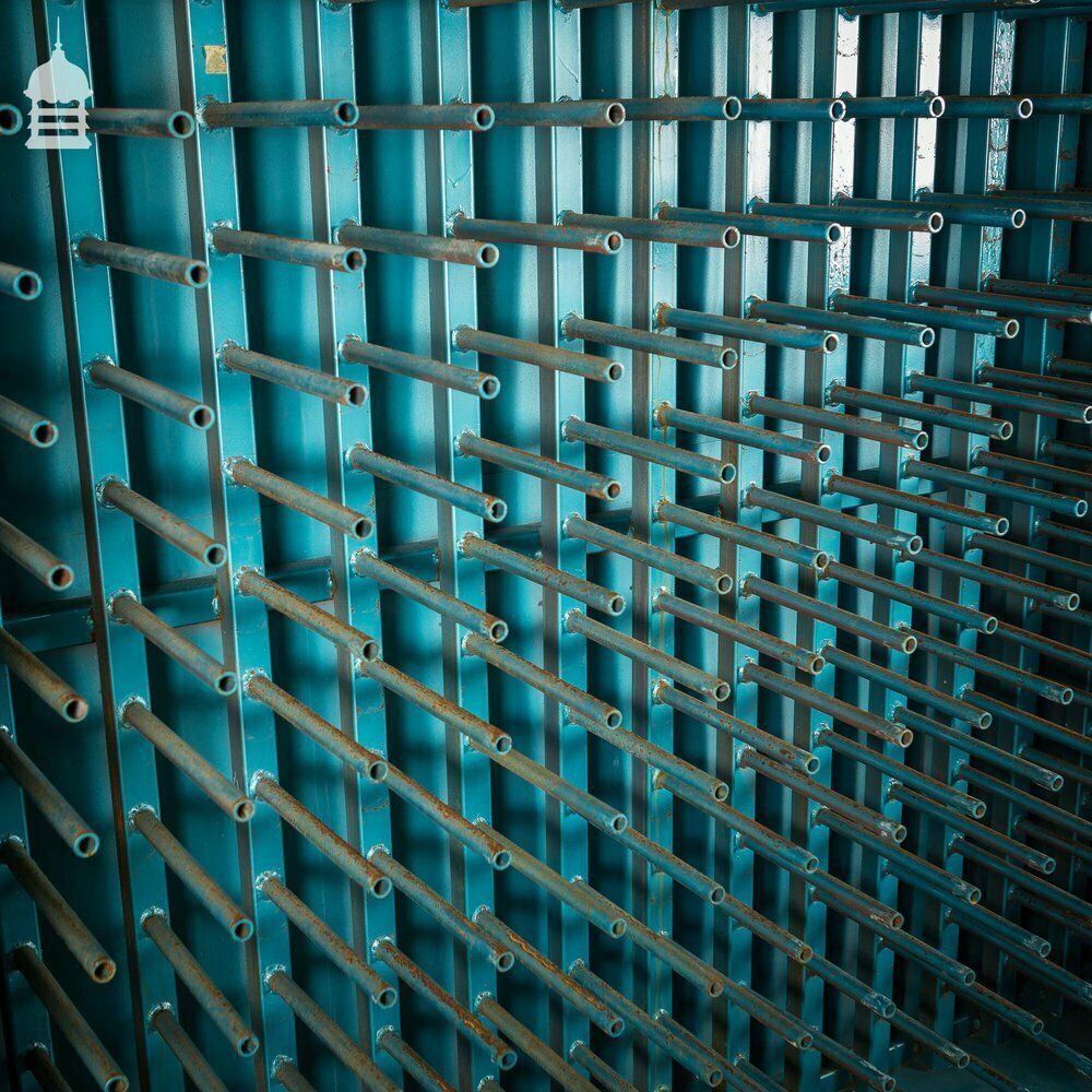 Large Blue Painted Metal Industrial Drying Cabinet Cupboard photo furniture