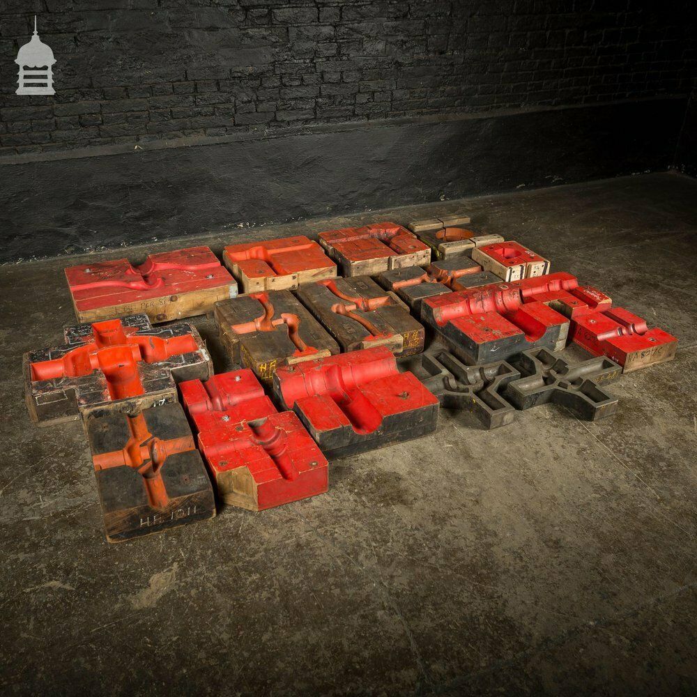 Collection Of 18 Red And Black Industrial Factory Moulds photo Home Decor