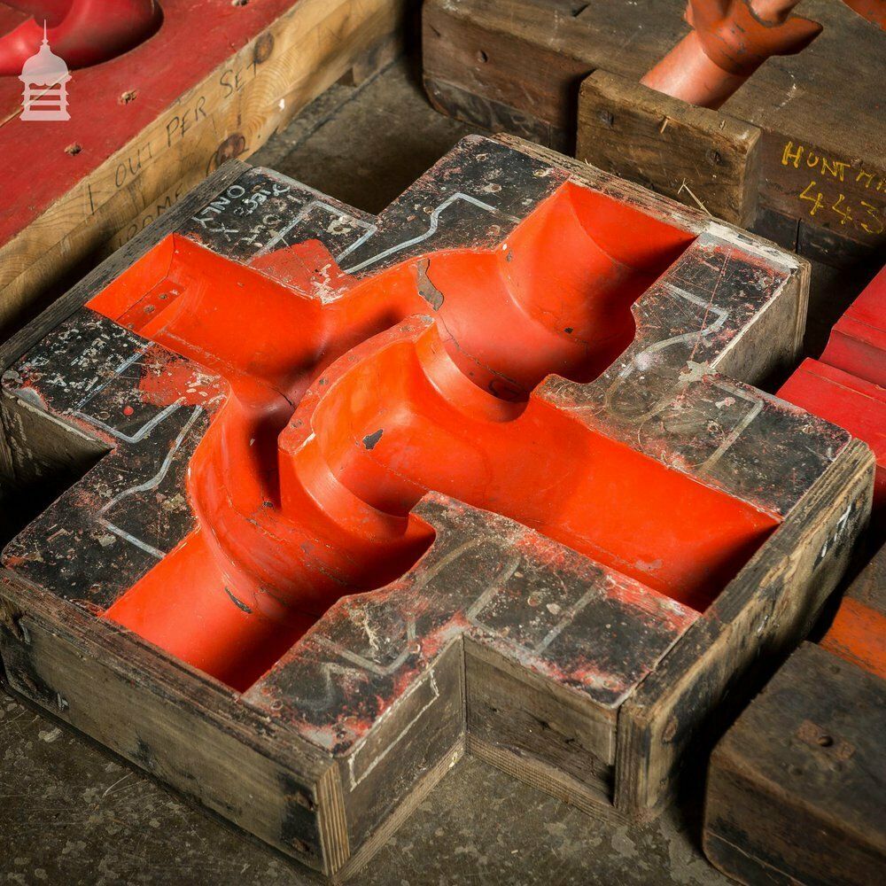 Collection Of 18 Red And Black Industrial Factory Moulds photo vinterior