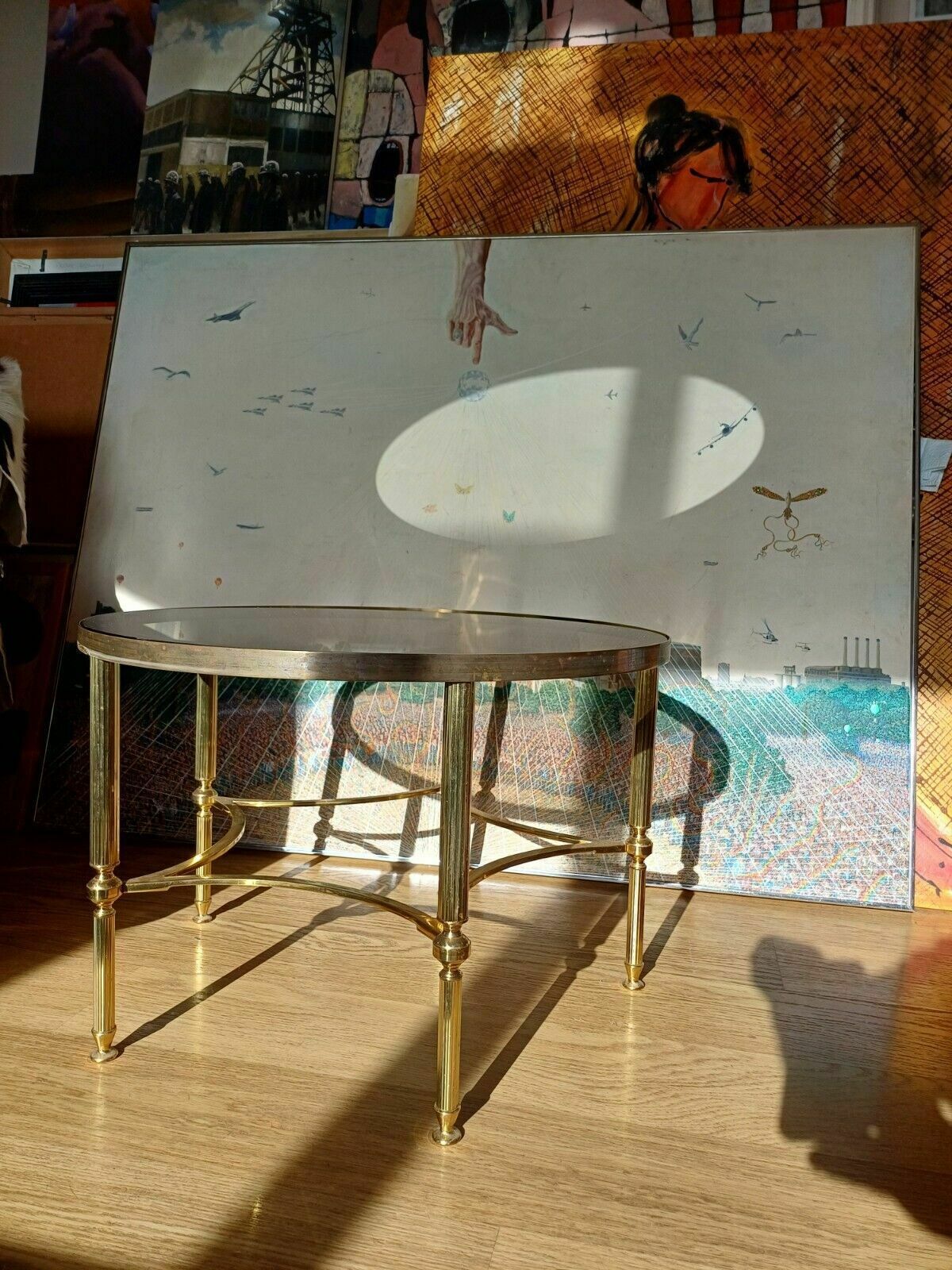 Pair Of Fine Hollywood Regency Brass Mid Century Side Coffee Tables photo 495.0