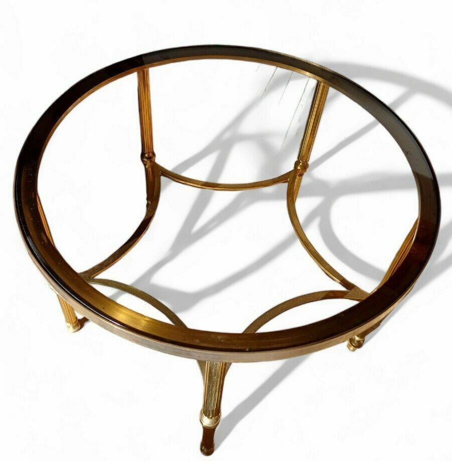 Pair Of Fine Hollywood Regency Brass Mid Century Side Coffee Tables photo buy