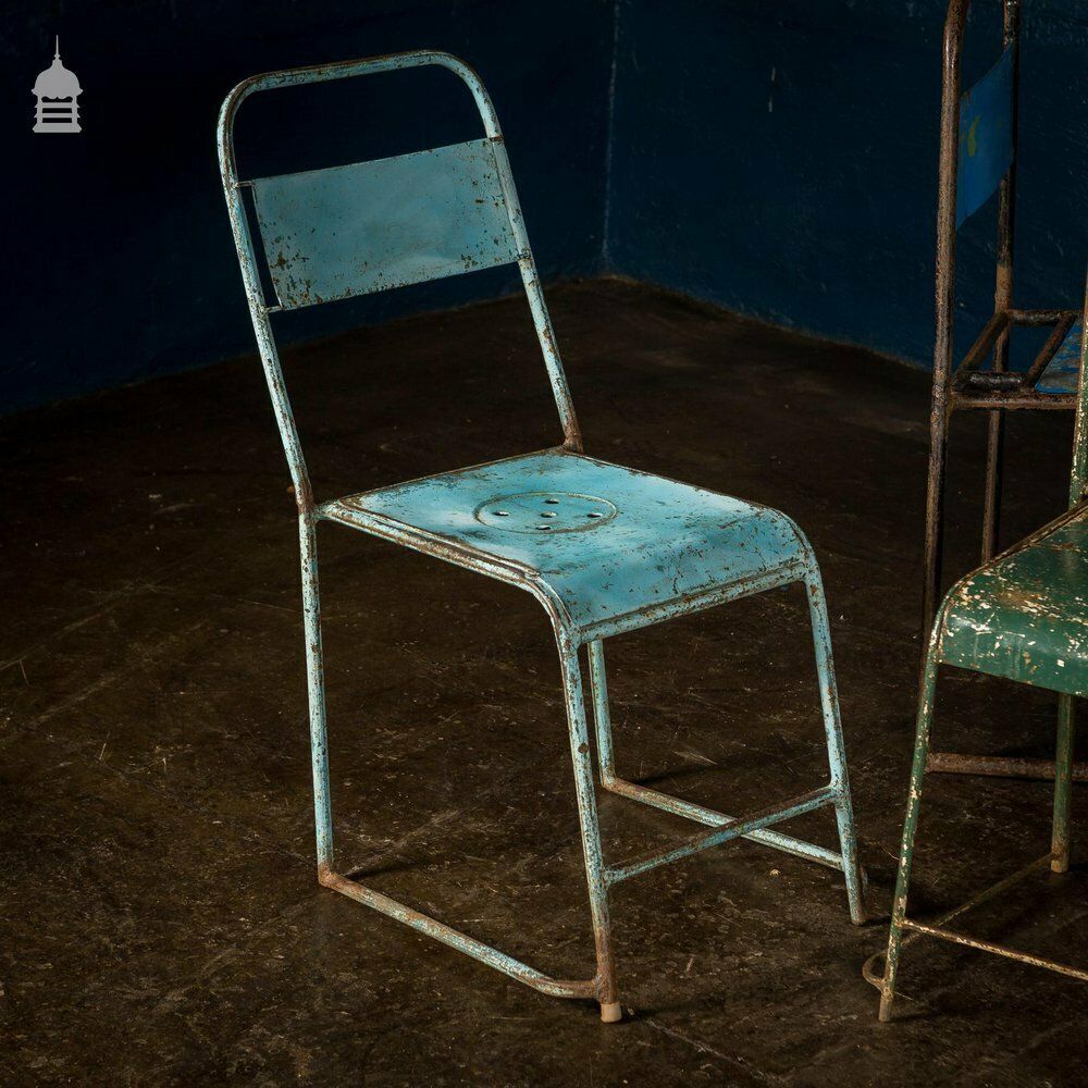 Set Of 10 Metal Industrial Chairs From Indonesia photo buy