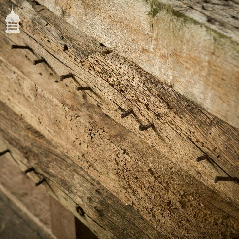 photo vintage Batch Of Original 17th C Oak Ceiling Joists