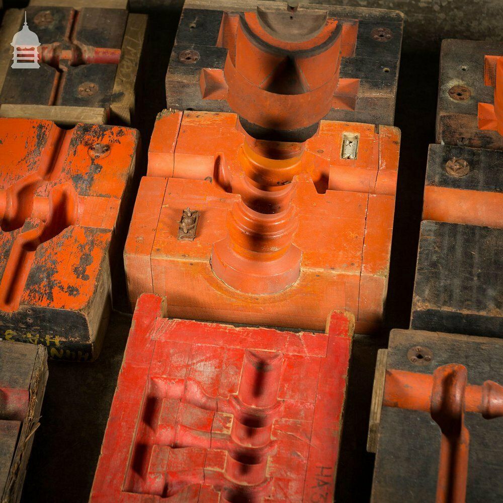 Collection Of 60 Black And Red Industrial Factory Foundry Moulds photo vinterior