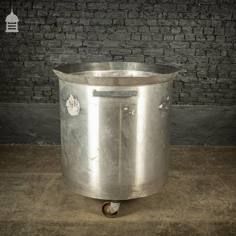 Garden Decor Huge Stainless Steel Industrial Wheeled Pot photo