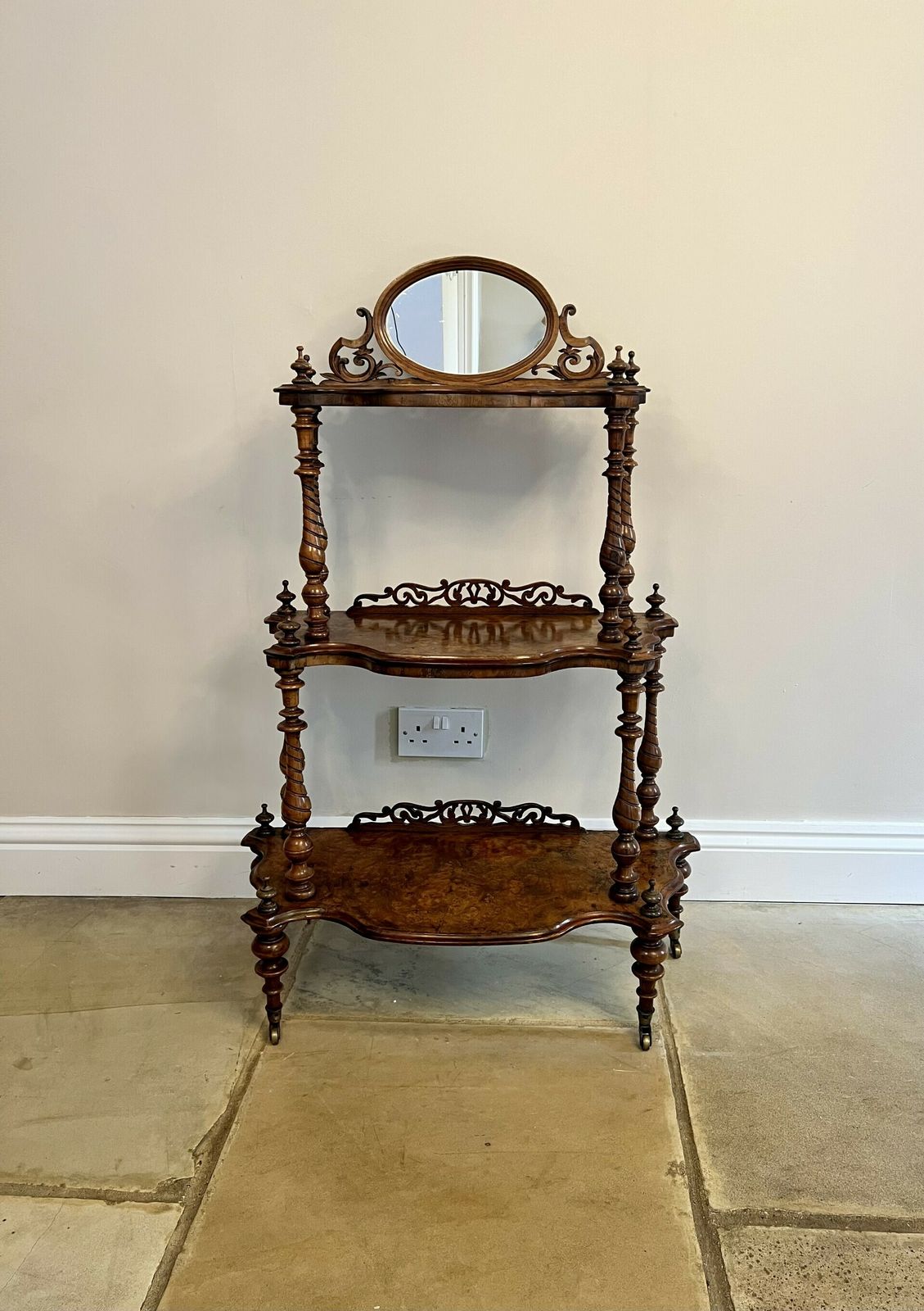 photo furniture Wonderful Victorian Quality Burr Walnut Whatnot