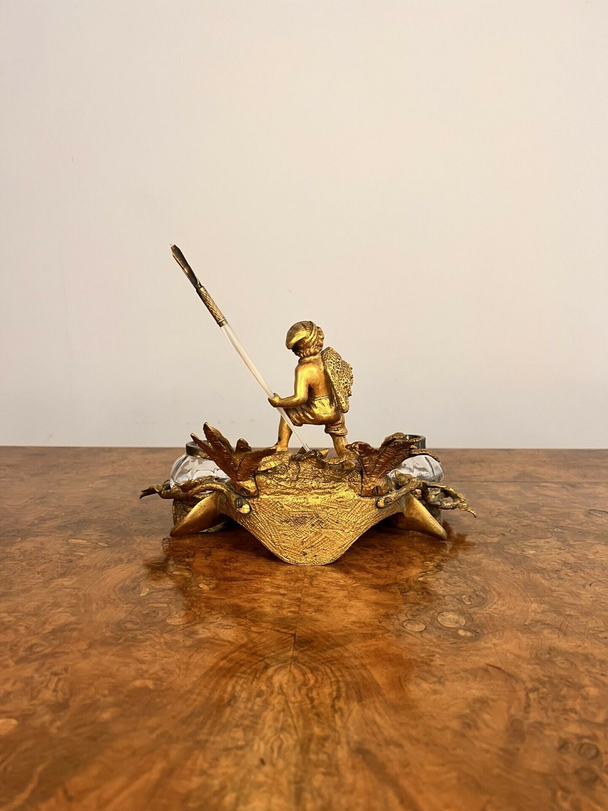 Stunning Quality Antique French Ormolu Desk Set photo for sale