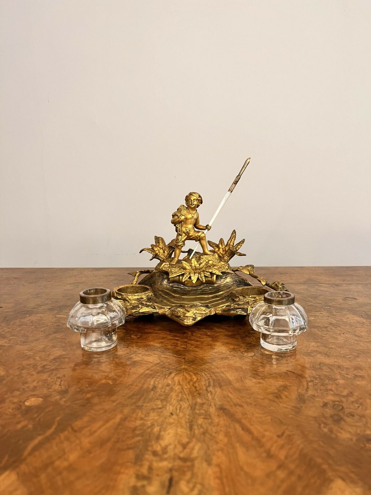 Stunning Quality Antique French Ormolu Desk Set photo Home Decor