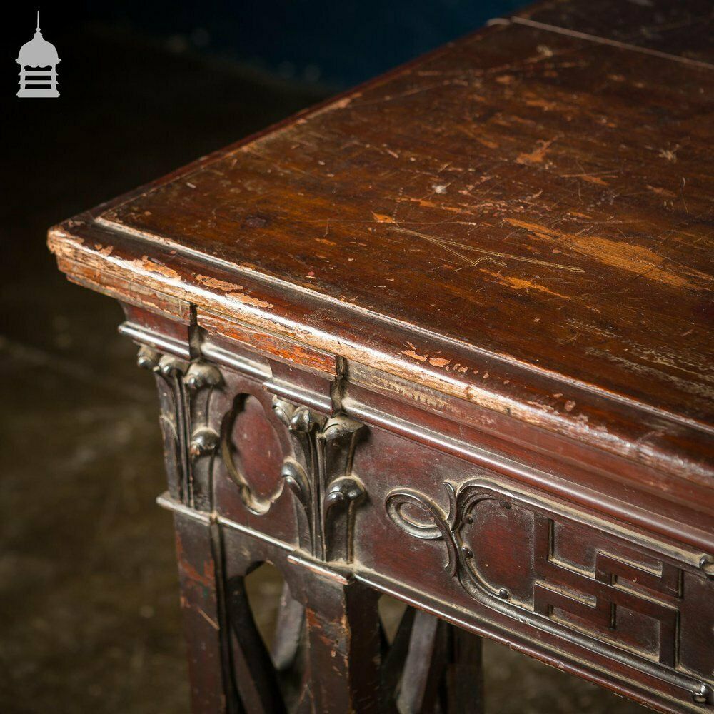 Circa 1900 Chippendale Revival Hardwood Sideboard Table From The Baroda Residency In India photo vinterior
