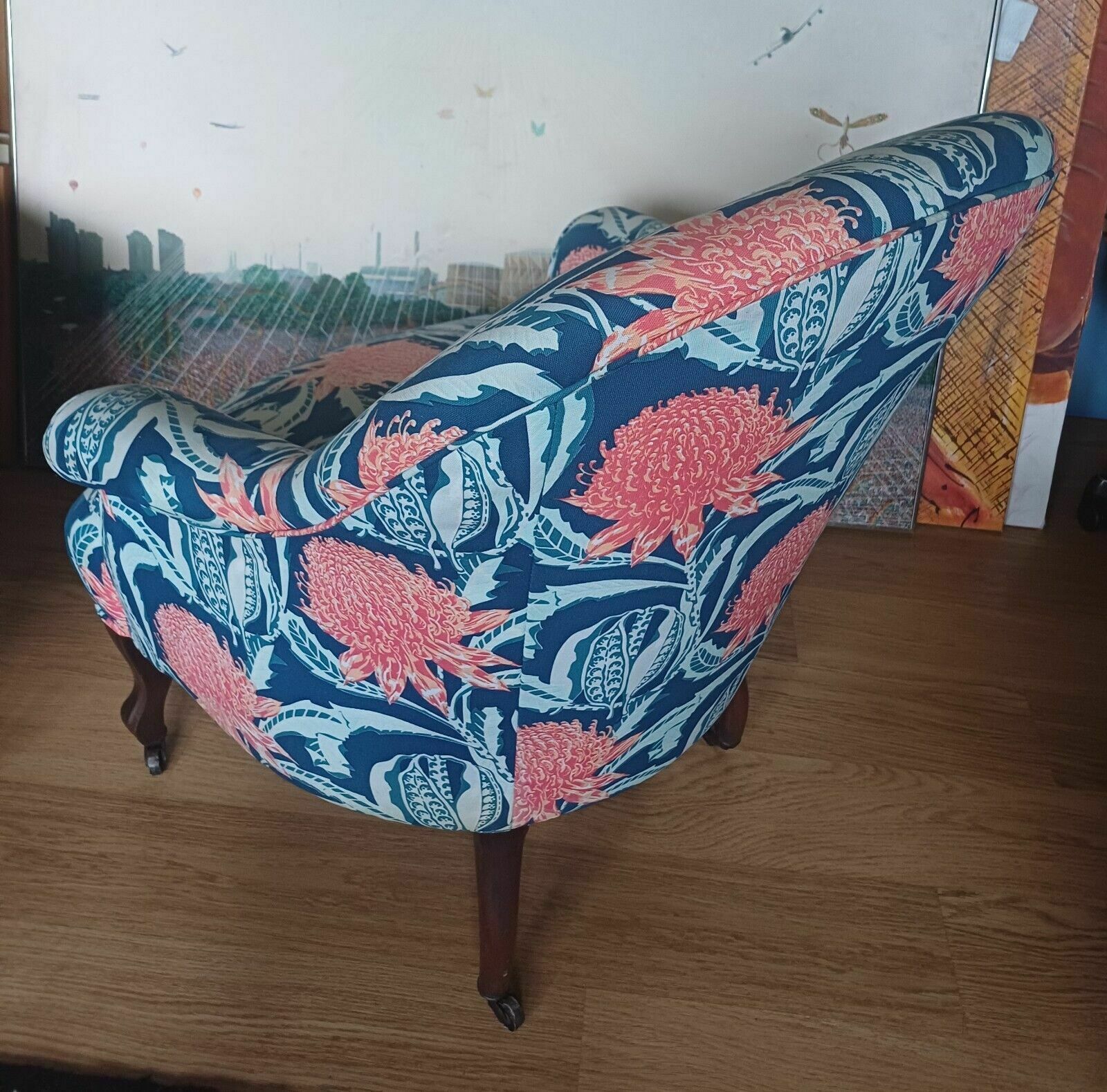 photo for sale Pair Of Antique French Crapaud Napolean Tub Chair Cabriole Legs