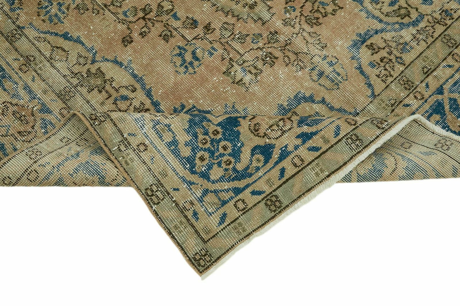 Handmade Anatolian  Beige Turkish Vintage Area Rug 155 Cm X 280 Cm photo vinterior