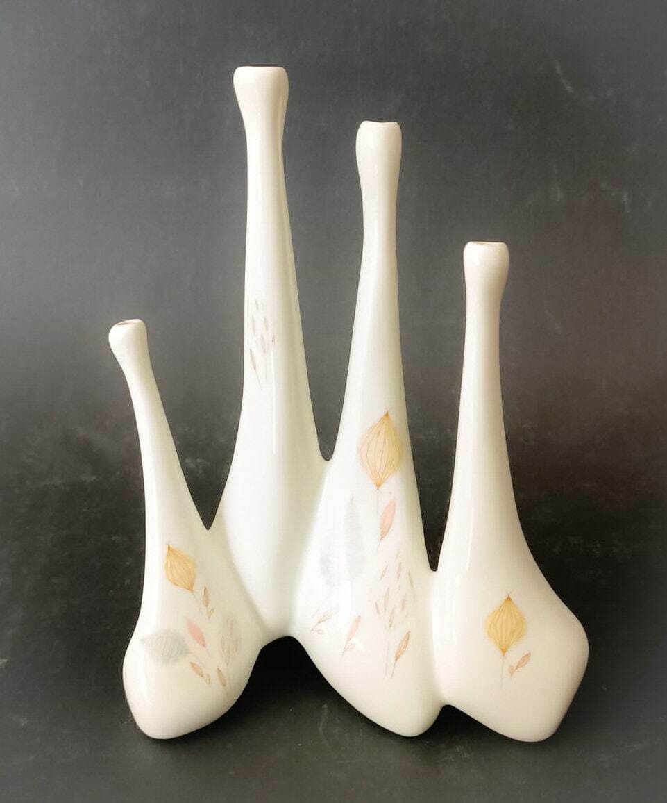 Antonia Campi Multi Vase Multi Vase White Ceramic Vase Sci Laveno Verbano 1950s