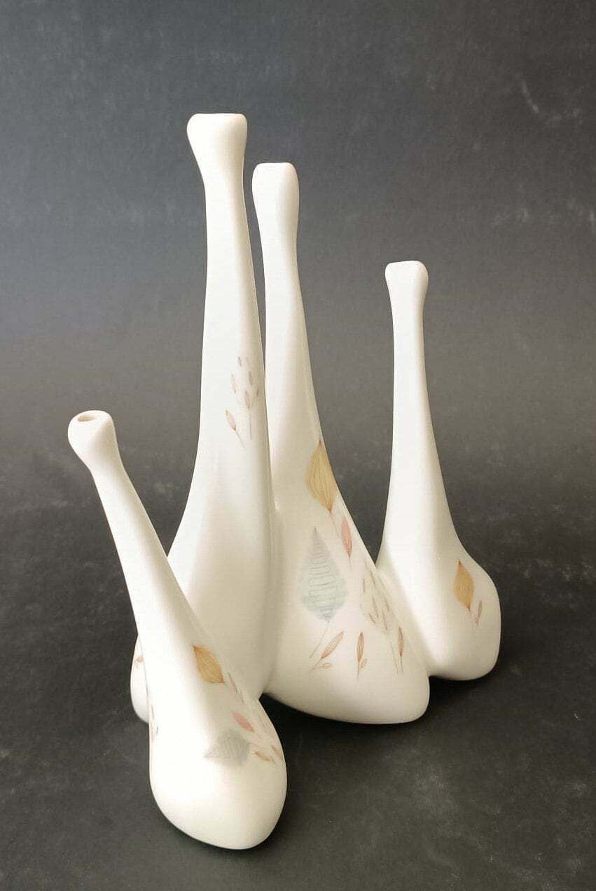 Antonia Campi Multi Vase Multi Vase White Ceramic Vase Sci Laveno Verbano 1950s photo Home Decor