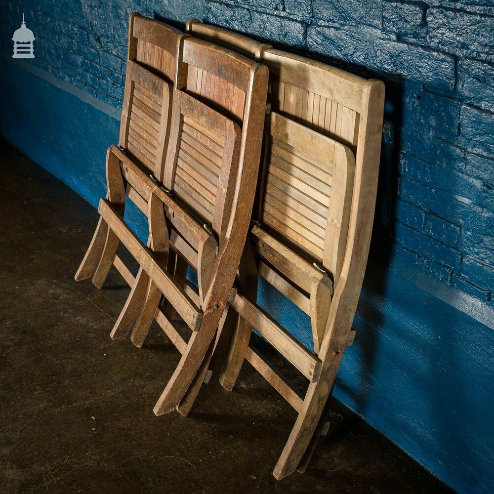 photo for sale Pair Of Vintage Hardwood Folding Double Spectators Seats
