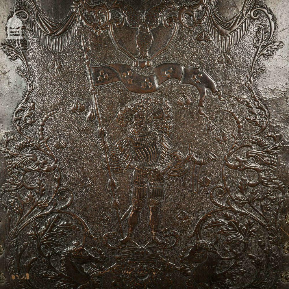 Furniture 19th C Spanish Studded Throne Chair With Embossed Leather photo