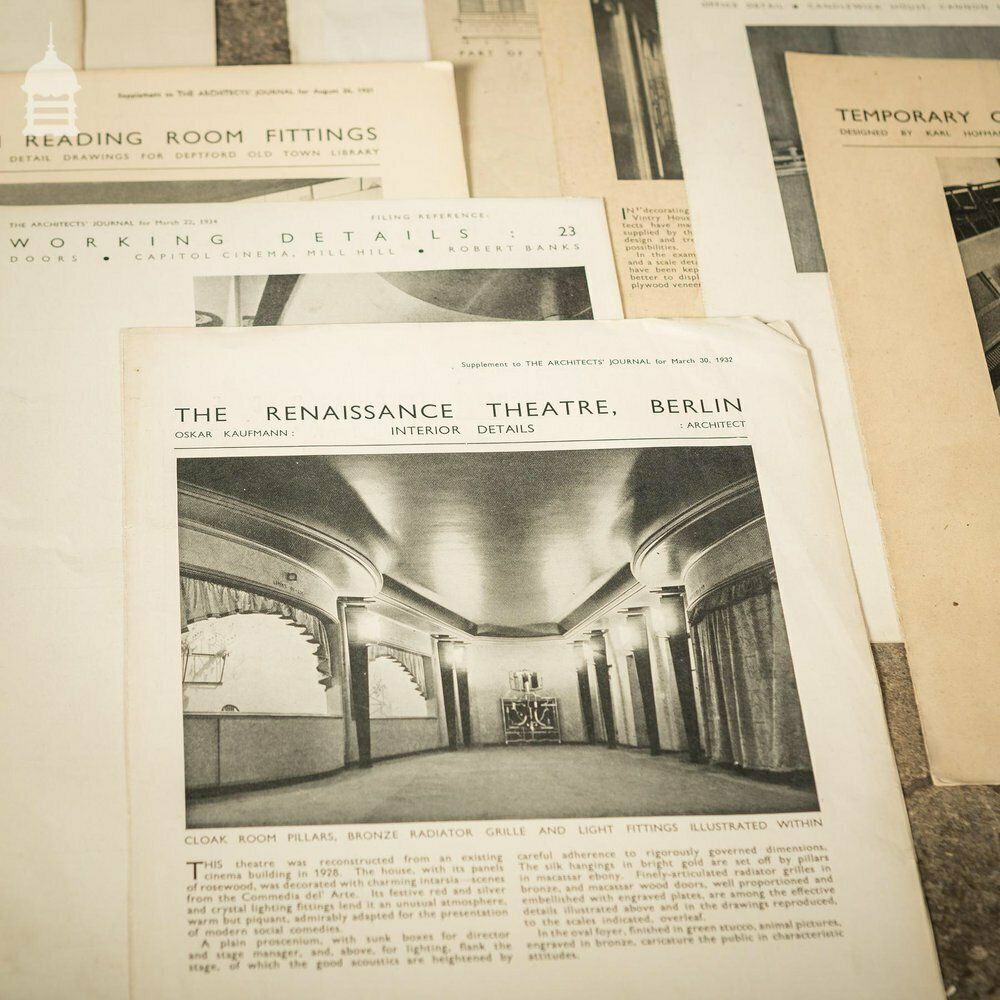 Collection Of 13 Original Supplements From The Architects' Journal Dated 1931 – 1935 photo for sale