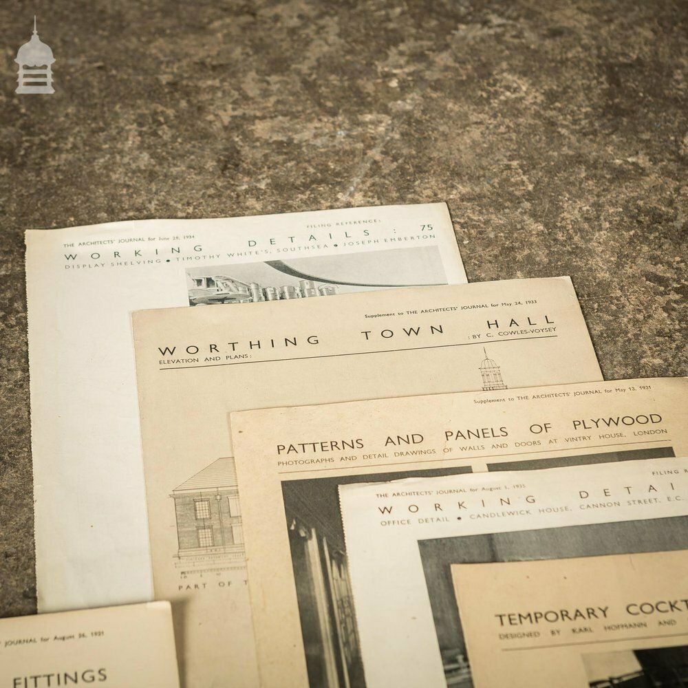 Collection Of 13 Original Supplements From The Architects' Journal Dated 1931 – 1935 photo Home Decor