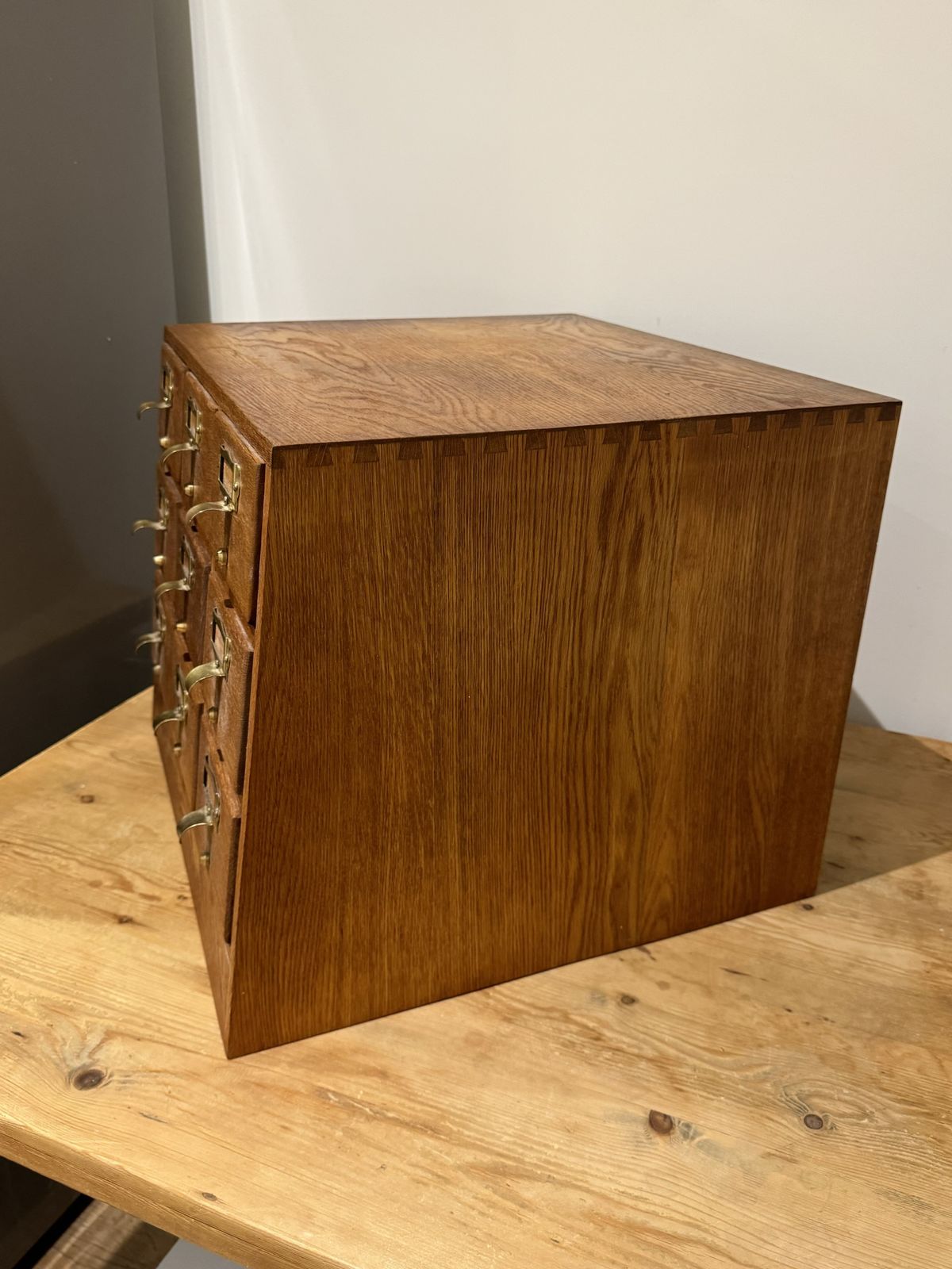 Art Deco Golden Oak Sloping Card Index Filing Cabinet By Libraco photo buy