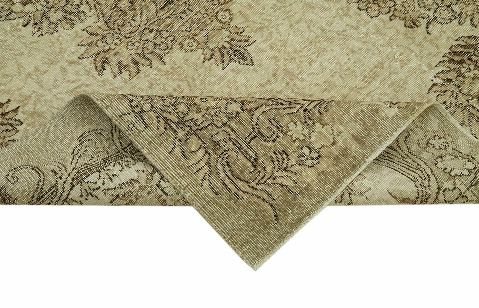 6x9 Beige Turkish Vintage Area Rug   41594 photo vinterior