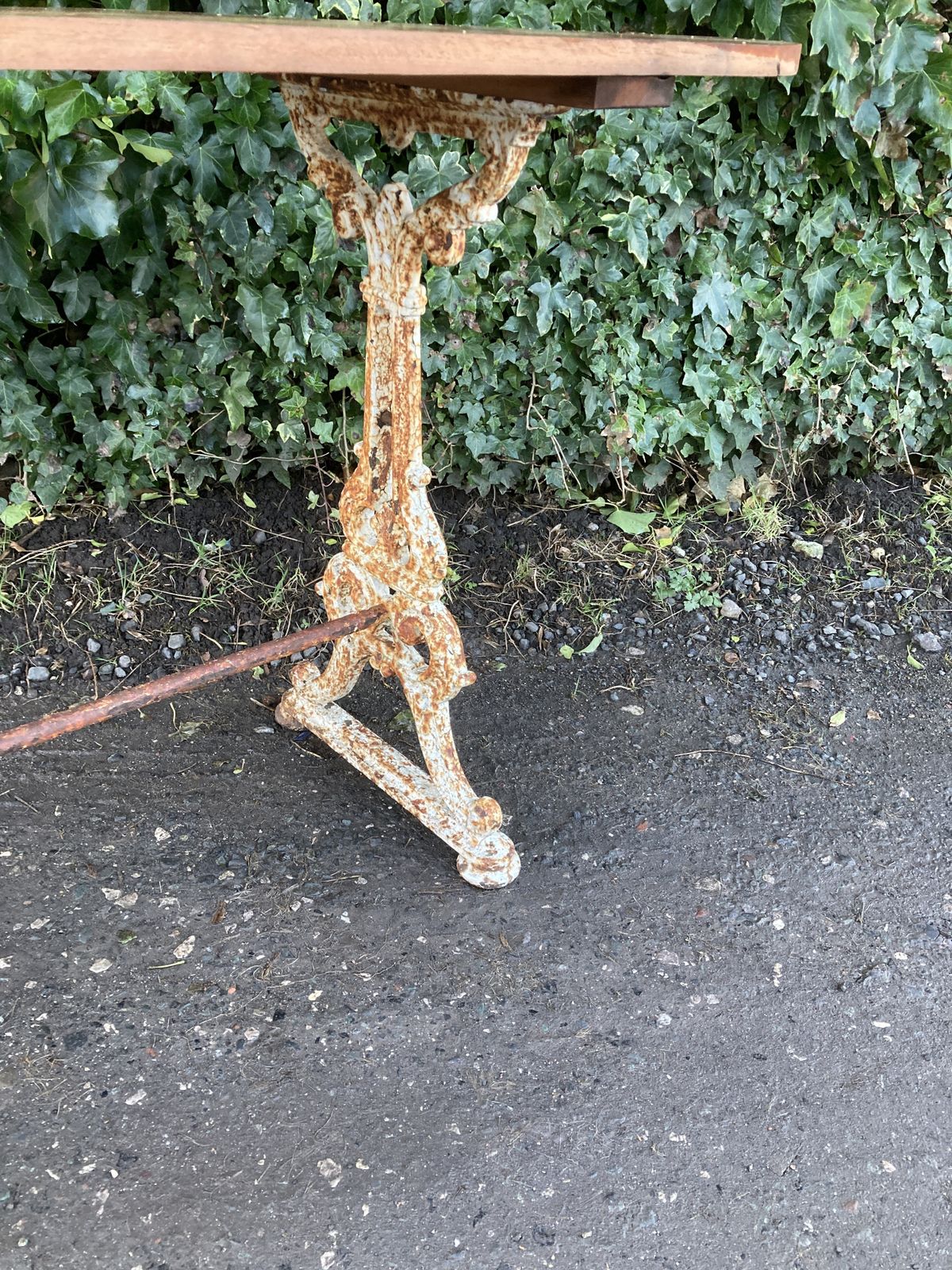 Victorian Country Cast Iron Leg With A Mahogany Top Garden Table photo vintage
