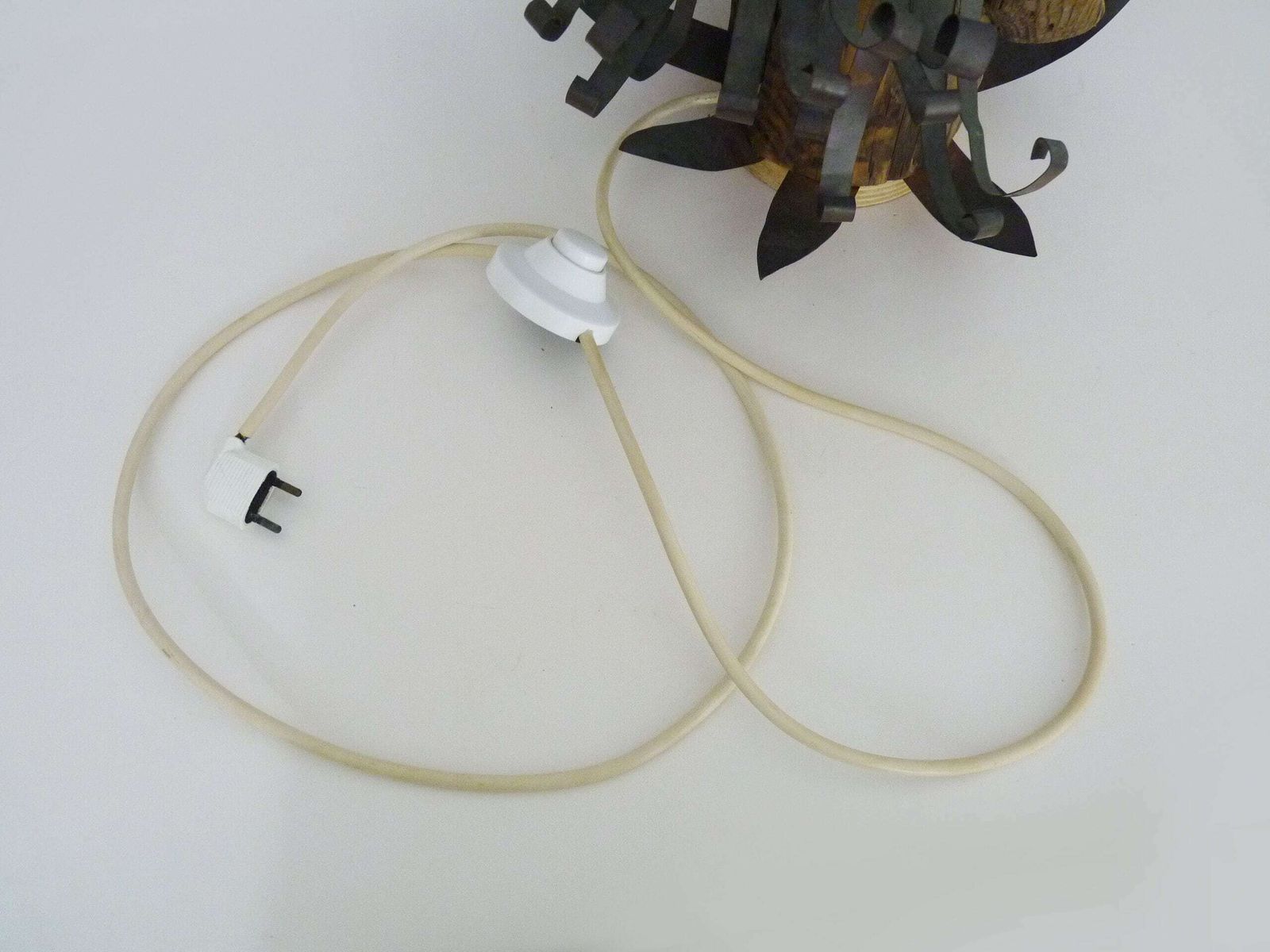 photo furniture Unique Piece. Wooden Lamp And Metal Hair With Devil's Head "Self Portrait"