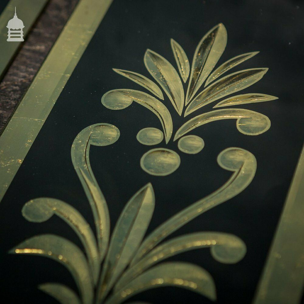 photo furniture Set Of Four 19th C Gold And Black Mirrored Ornate Patterned Glass Panels