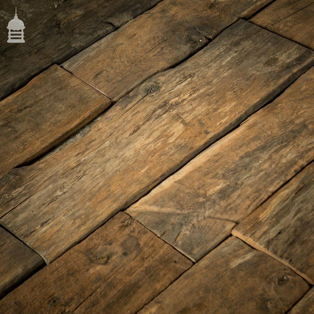 Batch Of Short Length Norfolk Broads Black Bog Oak Floor Board Wall Cladding 8.5 Square Metres