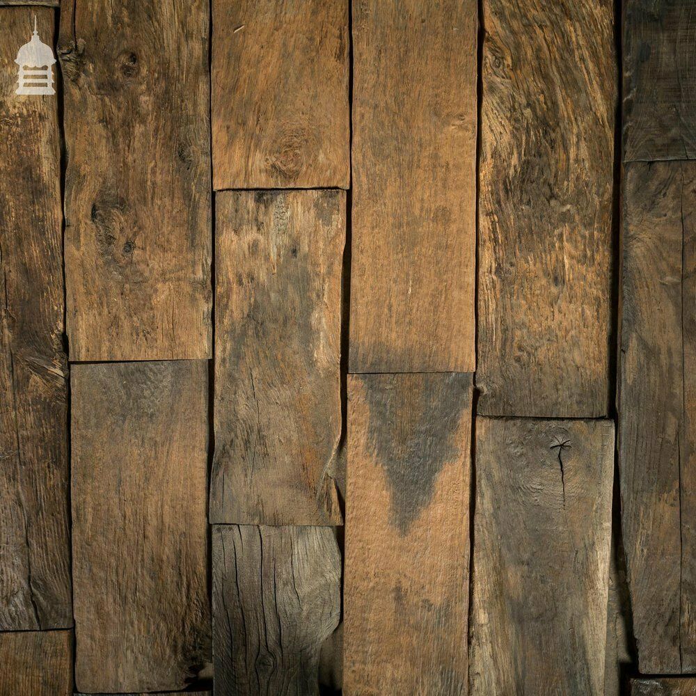 Batch Of Short Length Norfolk Broads Black Bog Oak Floor Board Wall Cladding 8.5 Square Metres photo Home Fixtures