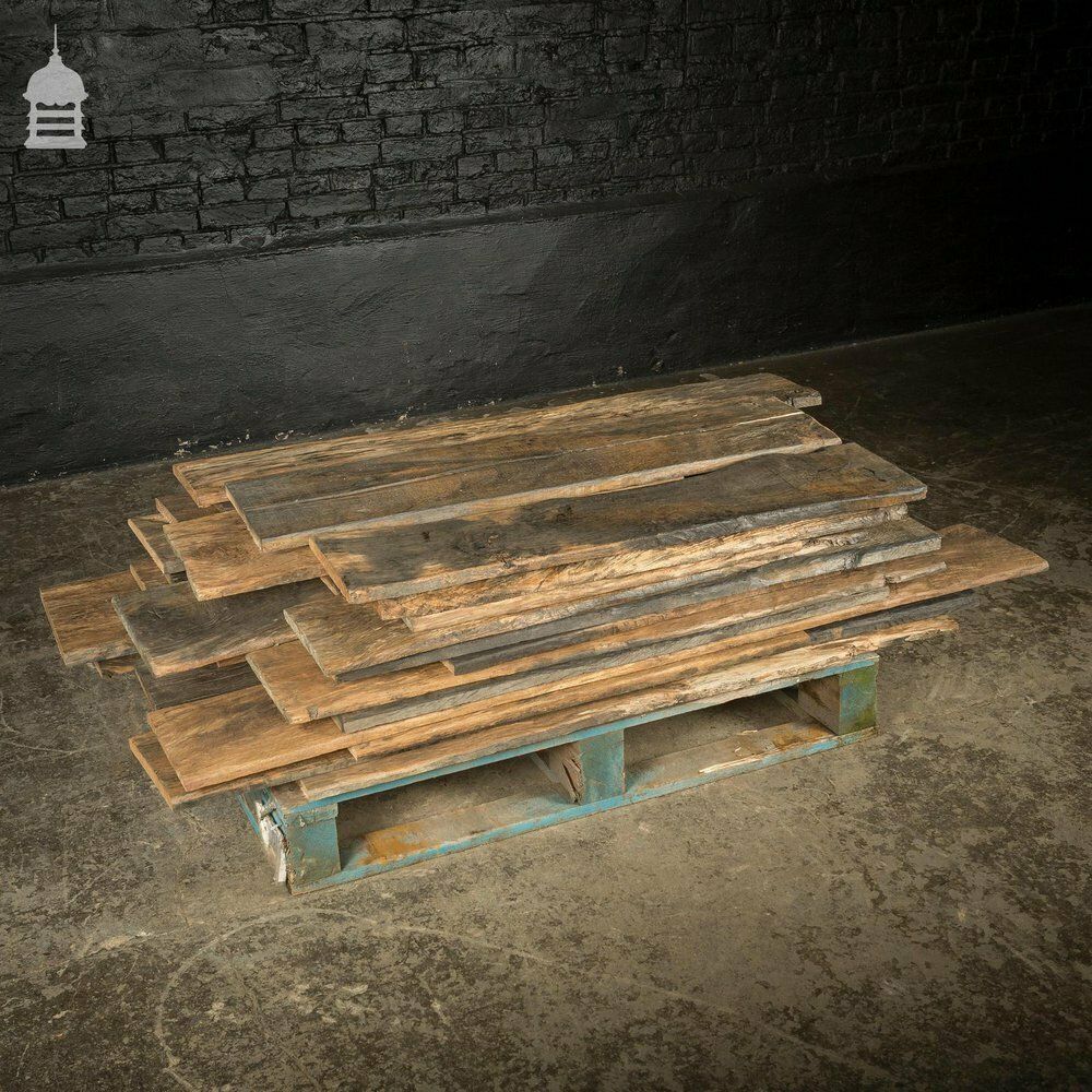 Batch Of Short Length Norfolk Broads Black Bog Oak Floor Board Wall Cladding 8.5 Square Metres photo vintage