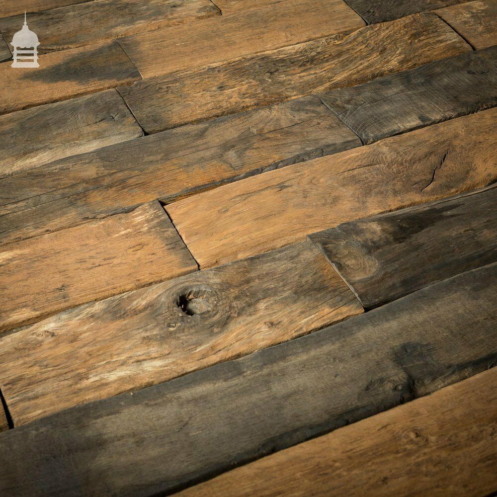 Home Fixtures Batch Of Short Length Norfolk Broads Black Bog Oak Floor Board Wall Cladding 8.5 Square Metres photo