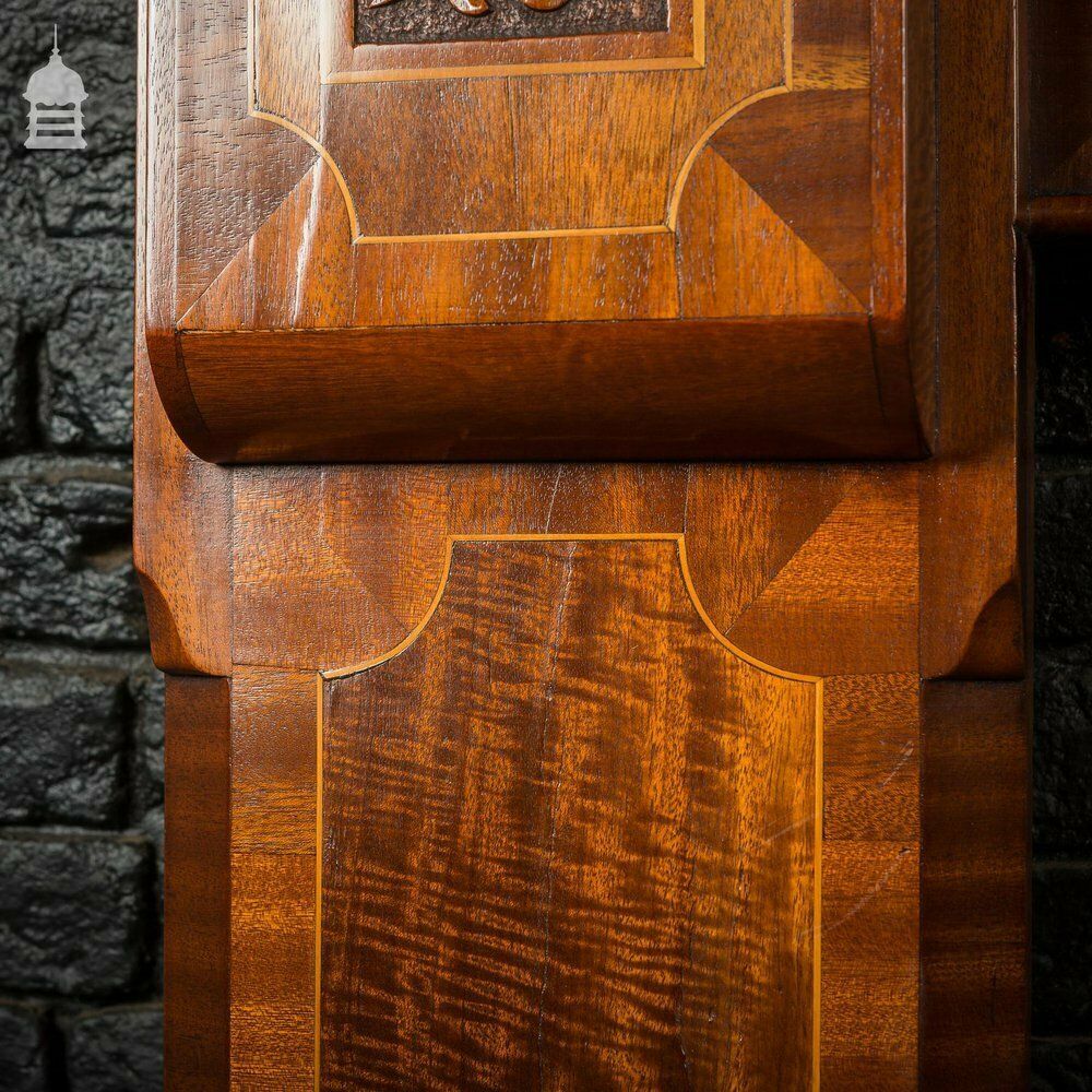 photo vinterior Circa 1900 Inlaid Mahogany Fire Surround With Mirrored Overmantel