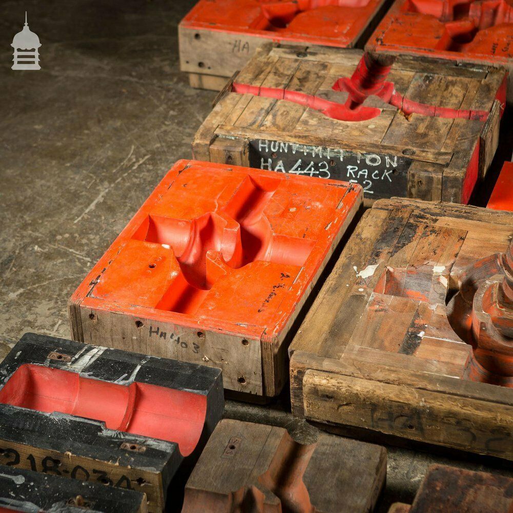 photo buy Collection Of 28 Red And Black Industrial Foundry Factory Moulds