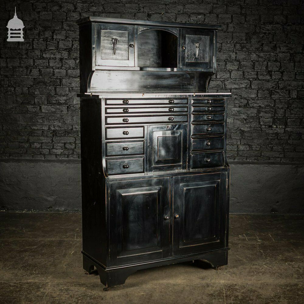 Furniture Edwardian Ebonized Dentist Cabinet photo