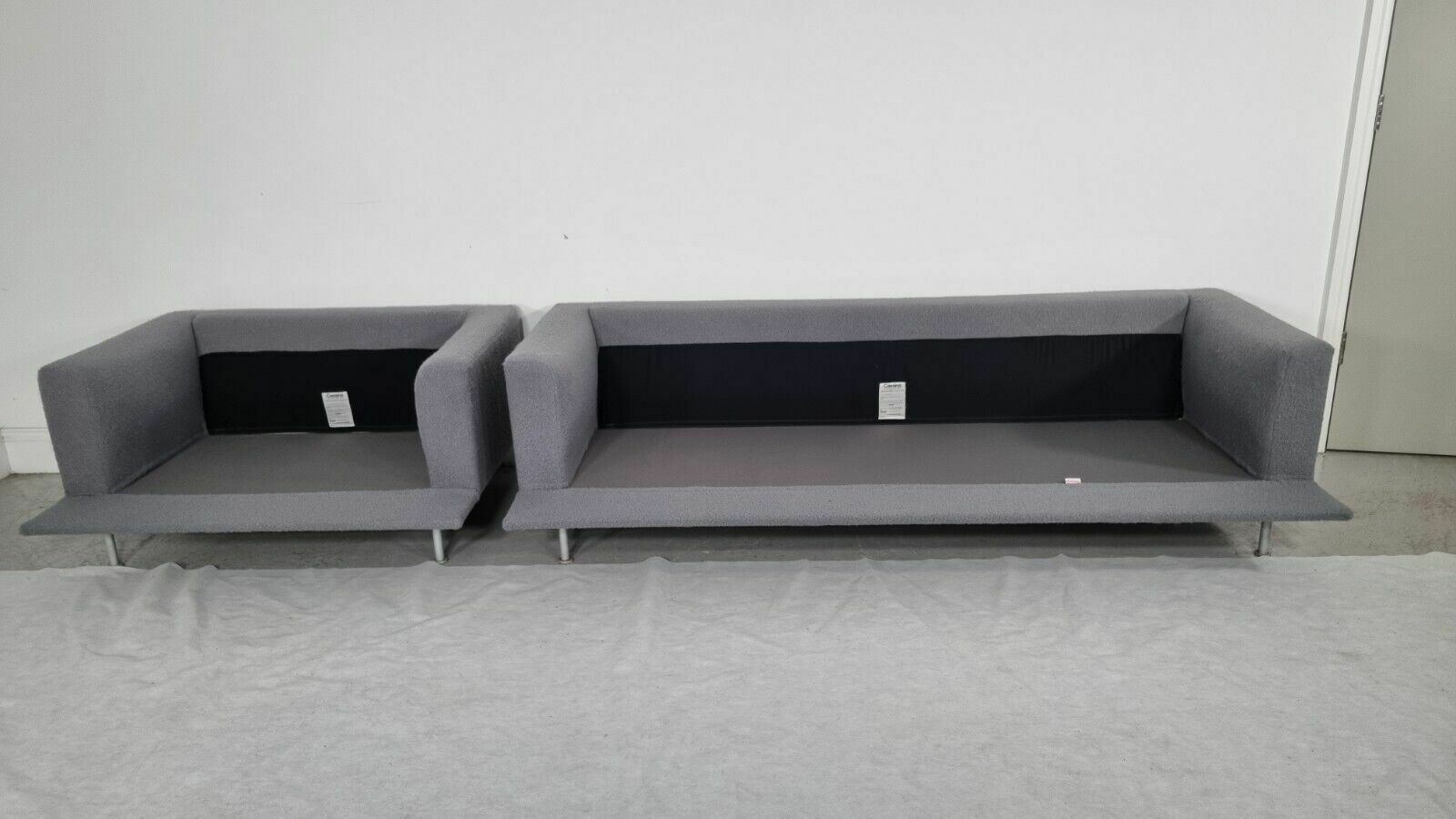 4560.0 Immaculate Cassina 253 Met 3 Seater And Love Seat In Grey Boucle Fabric photo