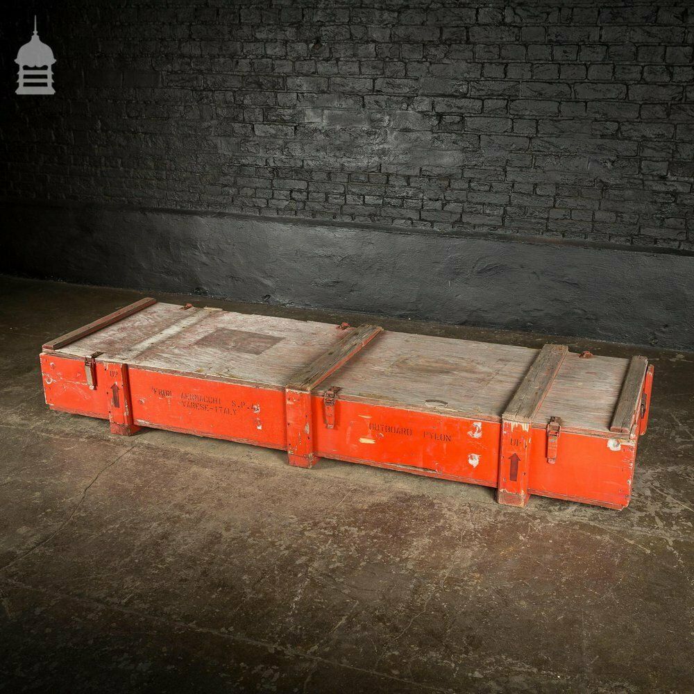 photo furniture Large Red Industrial Wooden Aircraft Part Shipping Crate Reclaimed From A Norfolk Raf Base