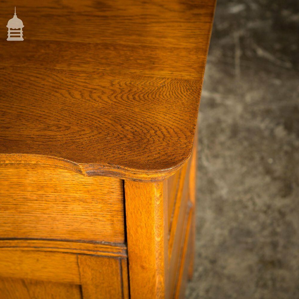 19th C Oak Vanity Unit On Castors With Bouffant Drawer