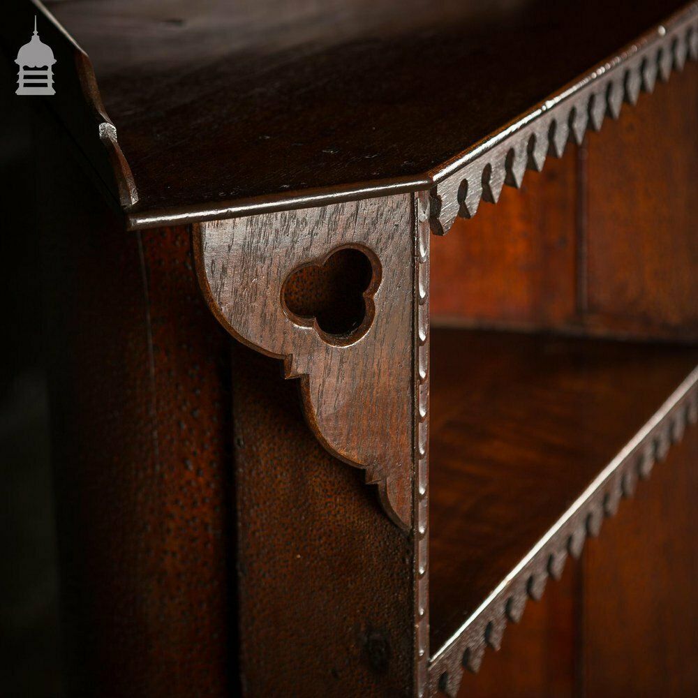 19th C Barrel Back Pugin Style Bookcase From An Oxford College photo vinterior