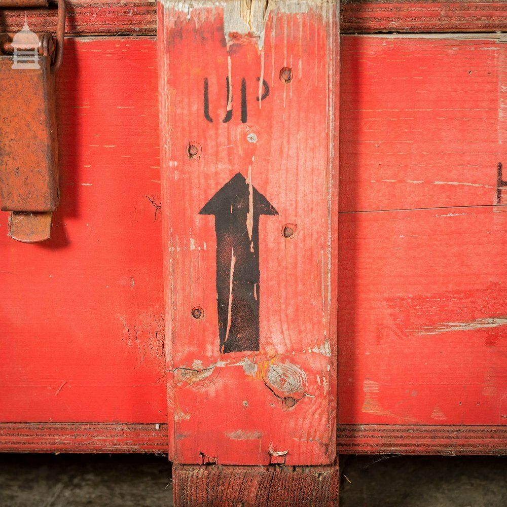 Large Red Wooden Aircraft Part Shipping Crate Reclaimed From A Norfolk Raf Base photo for sale