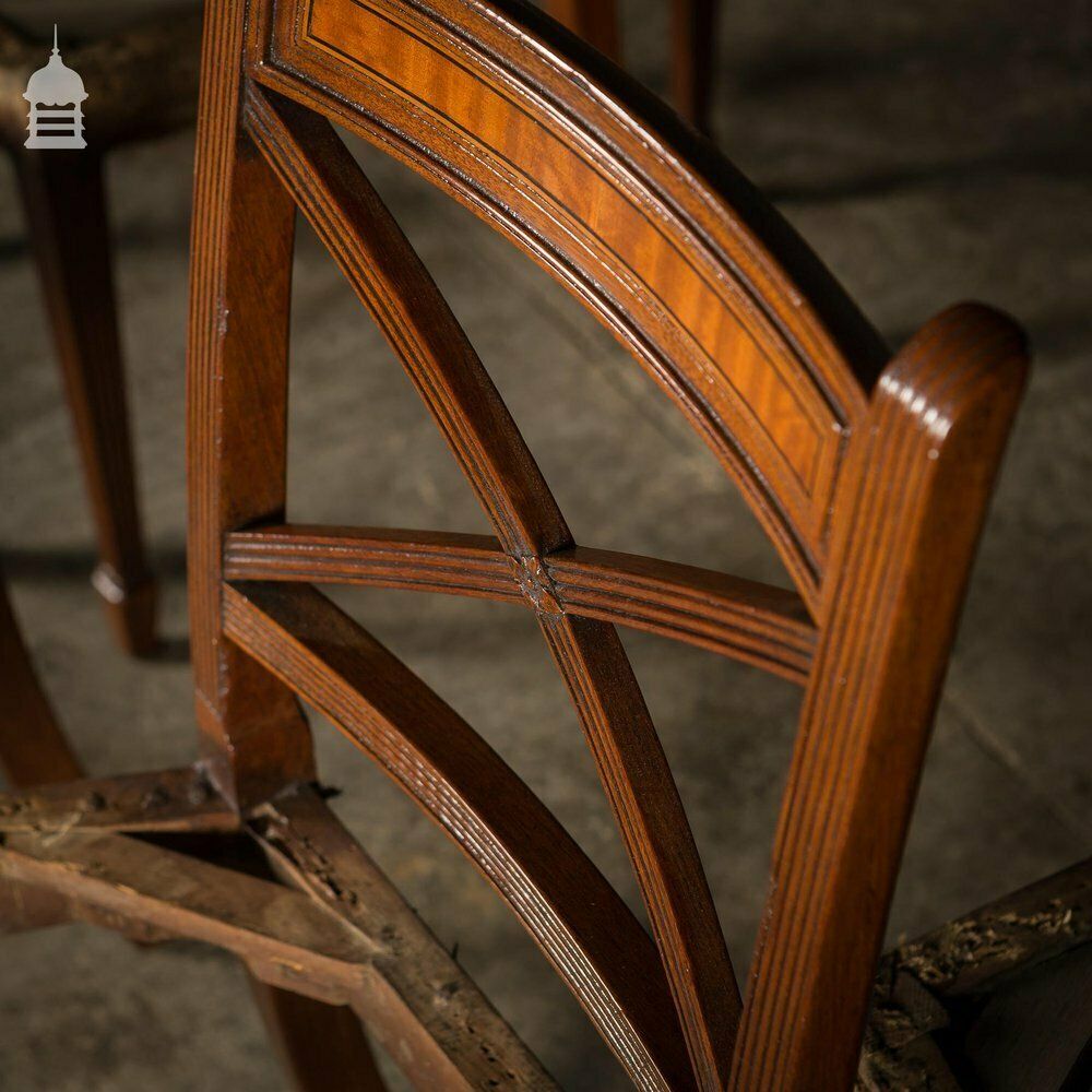 Set Of Six George III Reeded Mahogany Dining Chairs And One Carver Chair Ready For Upholstery photo 2040.0