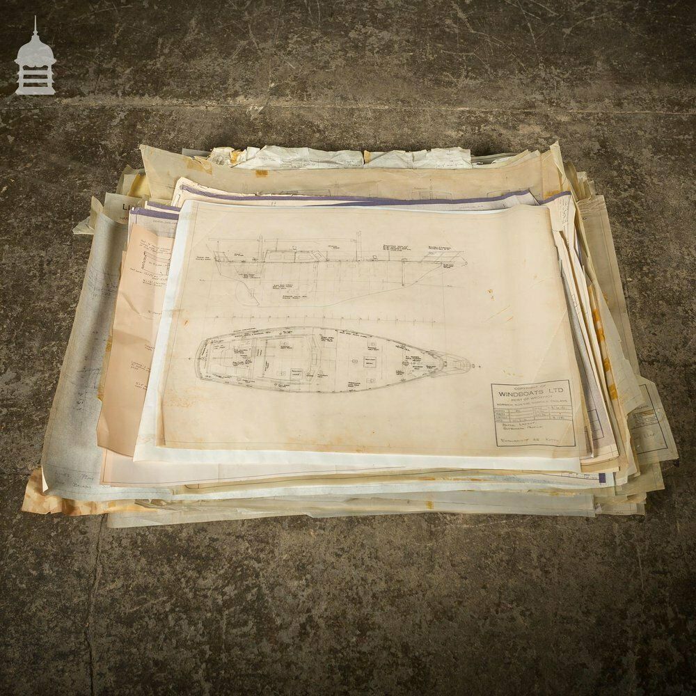 Art Batch Of 550 Vintage Marine Architectural Plans Technical Drawings Blueprints photo