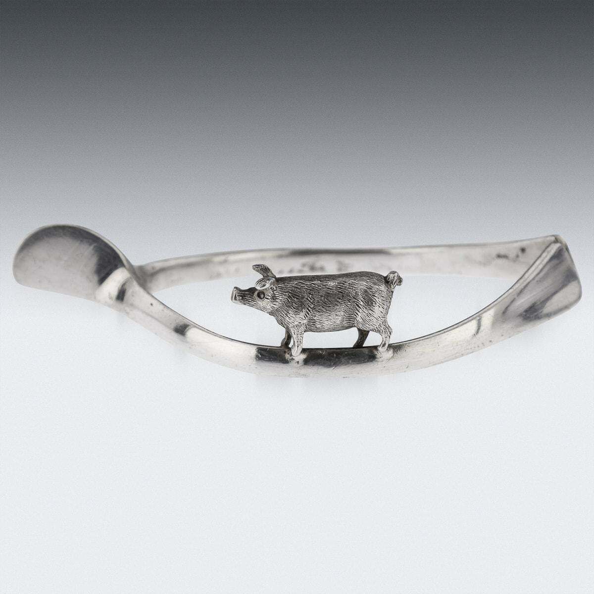 20th Century British Solid Silver 'Lucky Animals' Napkin Rings, Asprey, C.1913 photo vinterior