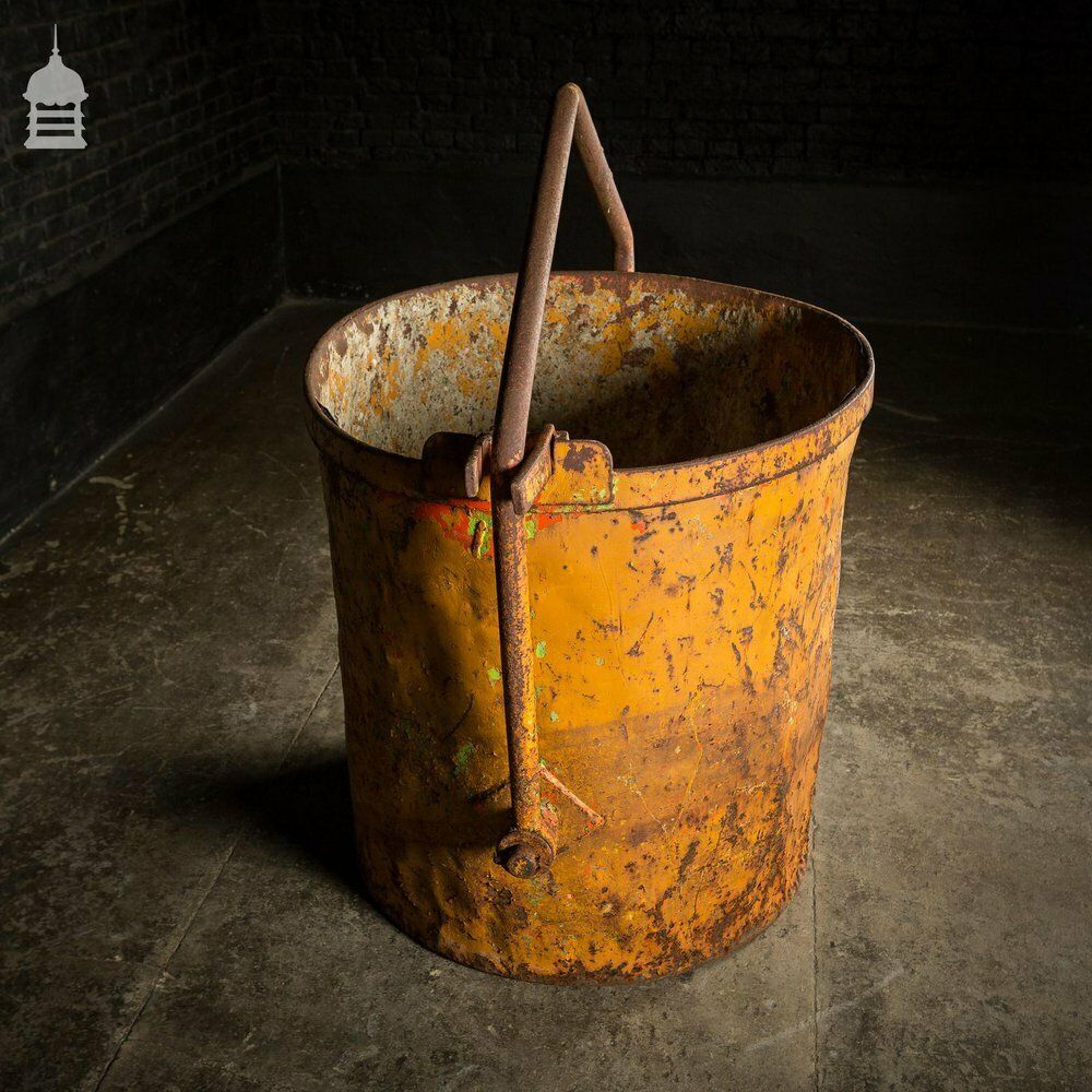 Large Industrial Yellow Painted Steel Barrel With Swing Handle photo 540.0